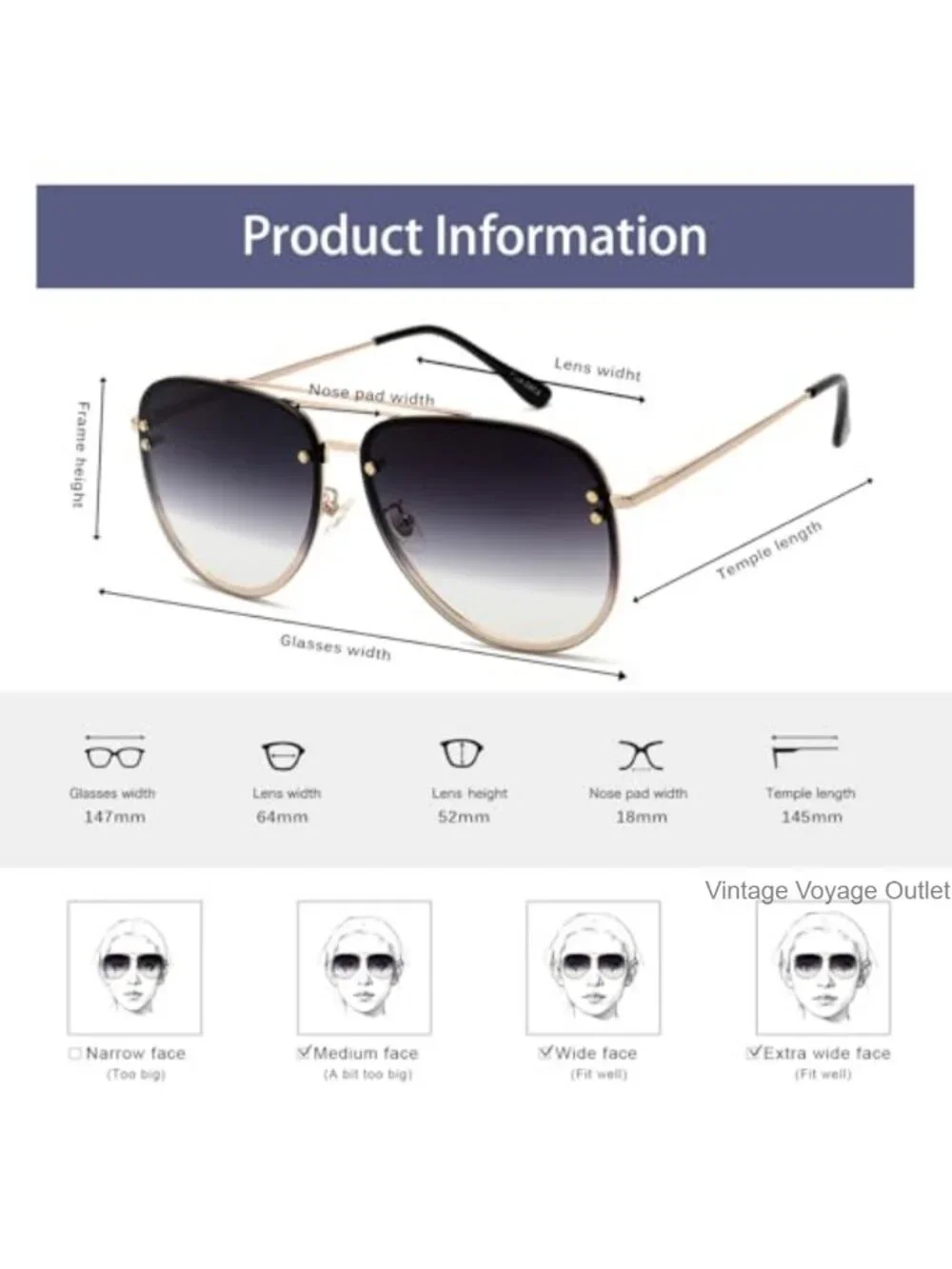 Oversized Aviator Sunglasses for Women UV400 Protection Spring Hinges